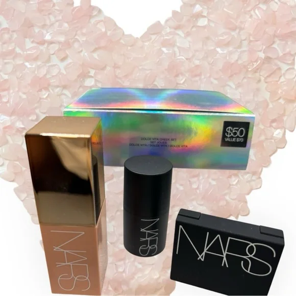 NARS Afterglow liquid, Powder & Multipurpose Blush stick set in Dolce Vida NIB - Picture 3 of 14